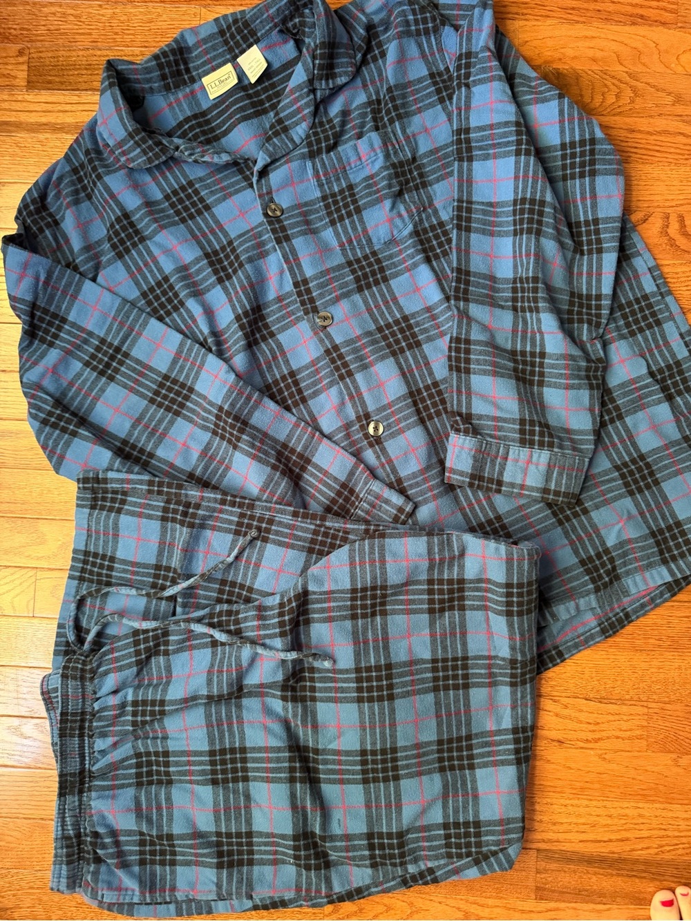 LL Bean $89 Men’s Scotch Plaid Flannel Pajamas size XXL TALL EUC